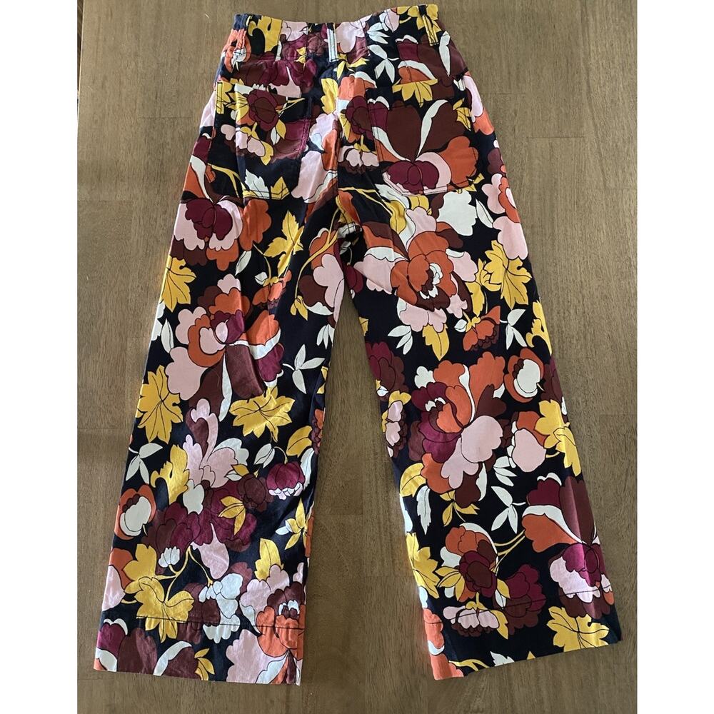 Maeve The Colette Cropped Wide Leg Pants Sz 26x23 Floral AOP Linen Blend Petite - Picture 4 of 8